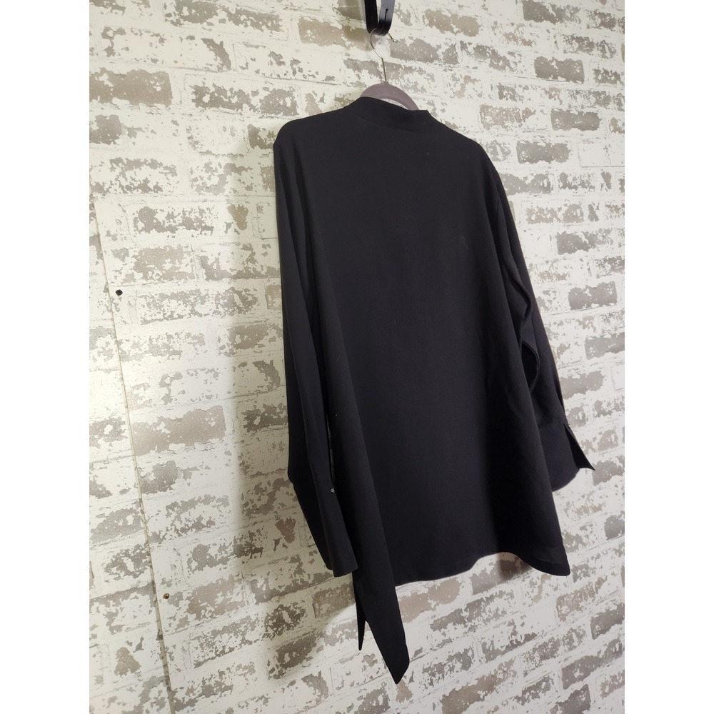 Ming Wang Tunic Top Black Size XL Grommet Detail Lightweight Edgy Travel - Picture 7 of 12